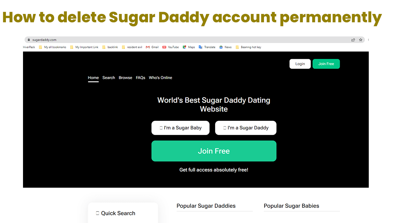 How to delete sugar daddy account permanently » Knsmi