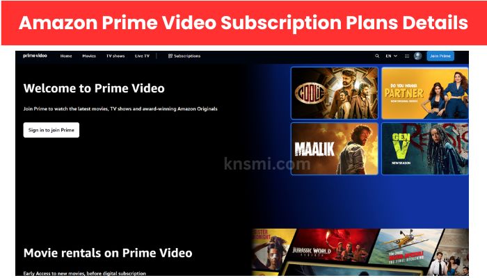 Amazon Prime Video Subscription Plans